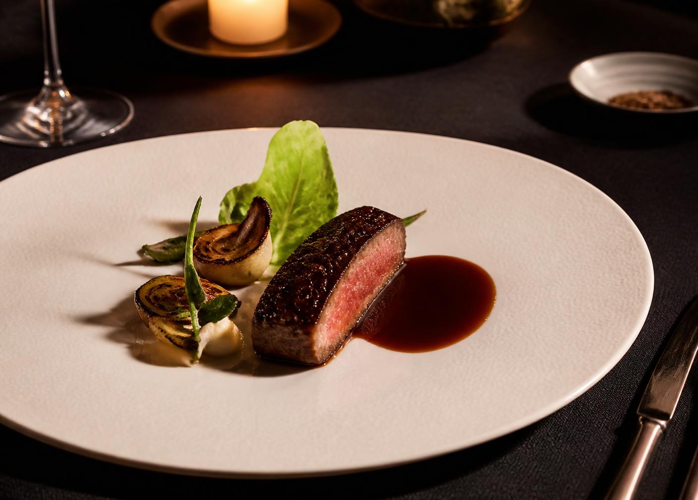 Refined French dish plated for a private dinner